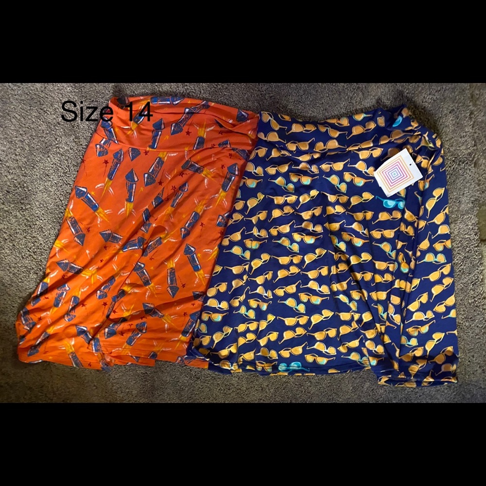 2 size 14 LuLaRoe Kids Asure skirt NWT